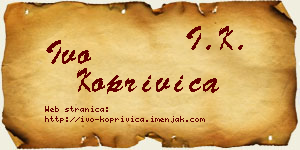 Ivo Koprivica vizit kartica